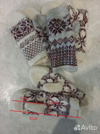 Варежки шерстяные ангора детские и взрослые