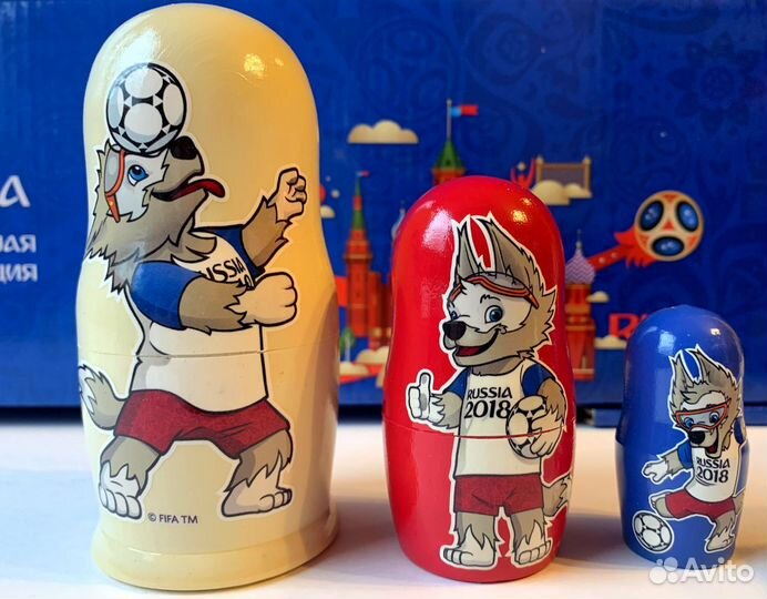 Матрешка Забивака Fifa (3 местная). Чемпионат мира