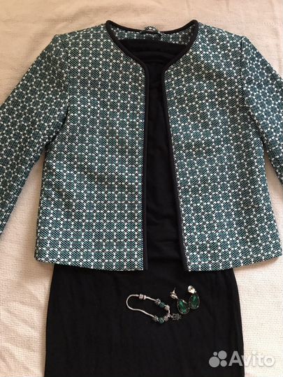 Пиджак жаккардовый H&M XS и Платье