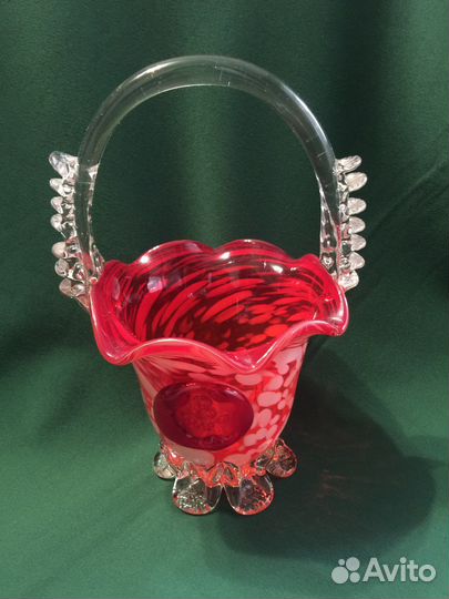 Ваза конфетница цветное стекло СССР