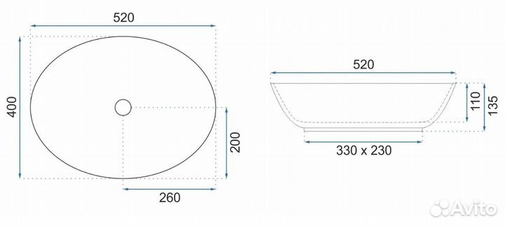 REA-U9650 Умывальник золото