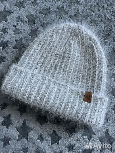 Шапка вязаная новая из пуха норки