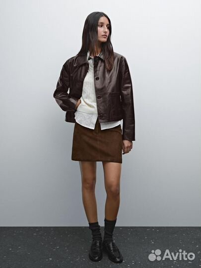 Пиджак Massimo Dutti кожаный