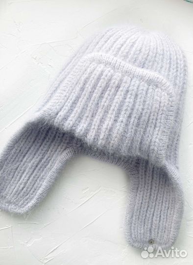 Шапка ушанка вязаная