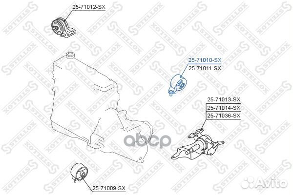 25-71010-SX подушка двс задняя МКПП Mazda BG 3