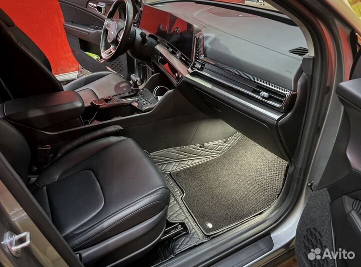 3Д коврики из экокожи Kia Sportage V long