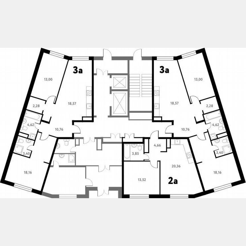 2-к. квартира, 71,4 м², 1/17 эт.