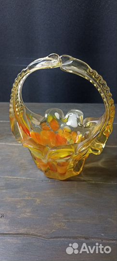 Конфетница цветное стекло СССР