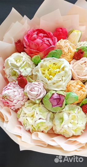 Зефирные цветы ручной работы