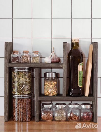 Полка настольная из натурального дерева