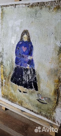 Картина маслом на мешковине