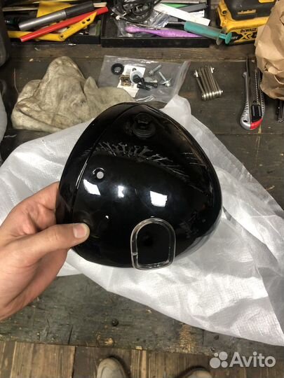 Корпус фары 7 дюймов черный глянцевый