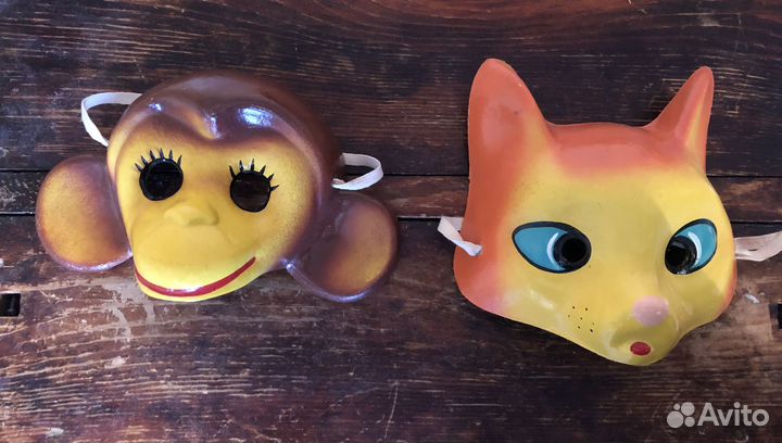 Маски детские карнавальные новогодние СССР винтаж
