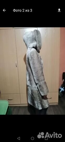 Шуба мутоновая с капюшоном