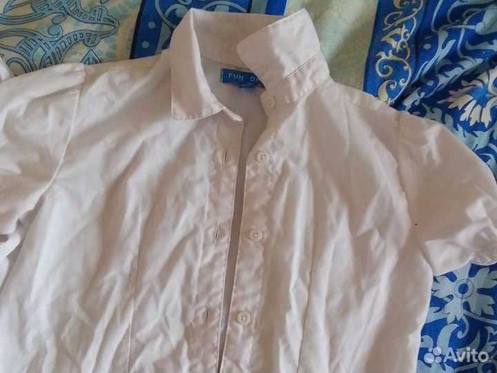 Школьная форма. Рубашка белая на девочку 122