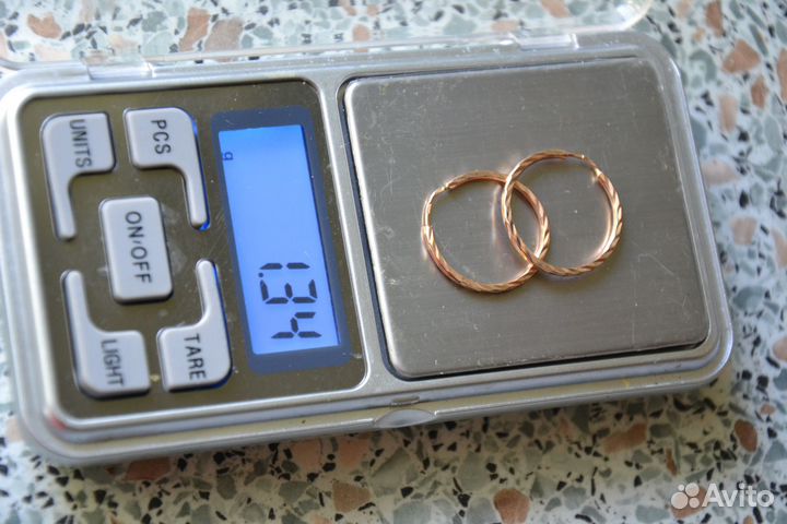 Золотые серьги кольца