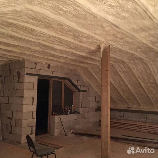 Утепление пенополиуретаном мансарды дома