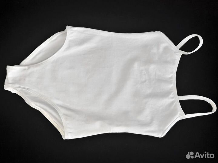 134 р. Белый купальник на бретелях. Гимнастический