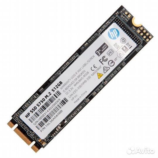Твердотельный накопитель SSD 512Gb, M.2 (PCIe 3 x4