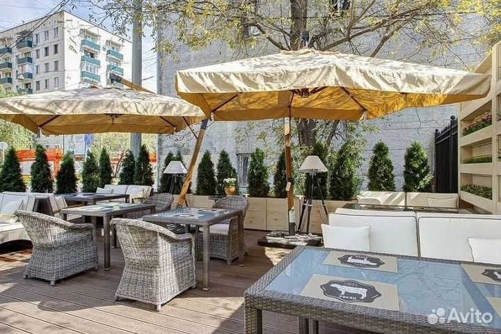 Уличный зонт для летнего кафе. Зонт для ресторана