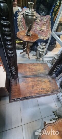 Большое салонное зеркало. Антикварное старинное