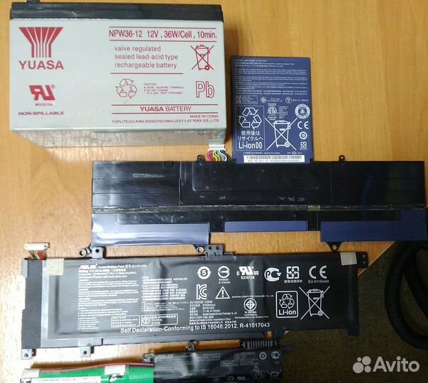 Аккумуляторы для ноутбуков и ибп нерабочие 4 шт