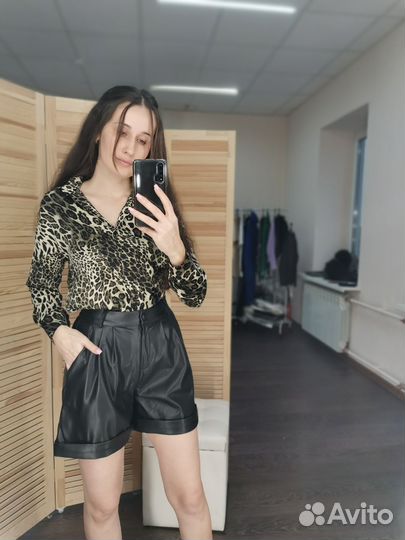 Шорты эко кожа