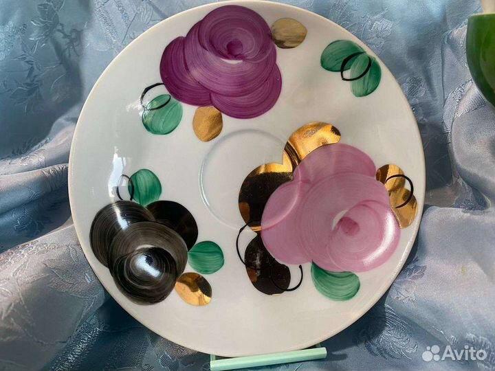 Чайные пары, чашки, блюдца, молочник Дулёво