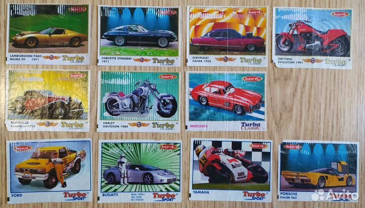 Вкладыши жвачек Турбо