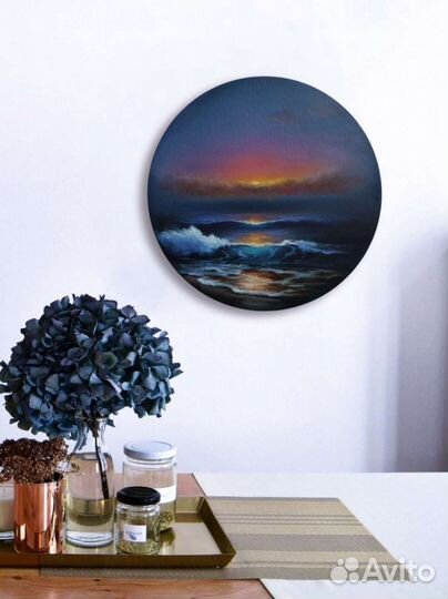 Свет на воде. Картина маслом