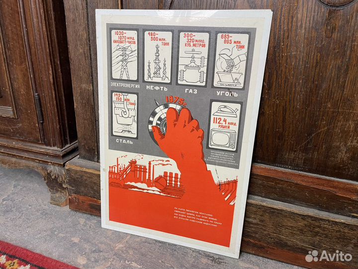 Плакат пятилетка 1975г