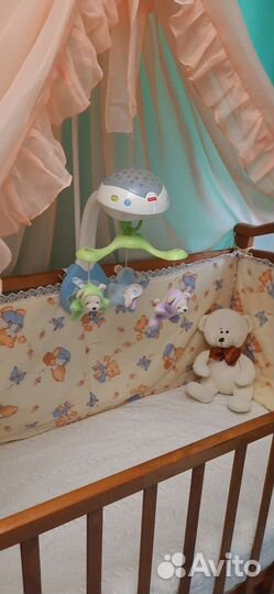 Детская кроватка с маятником, пелен.стол,стул IKEA