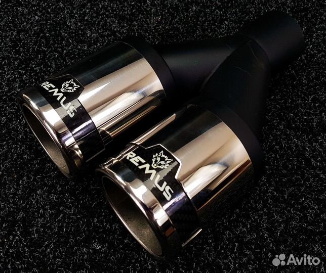 Насадка на глушитель remus 51-76мм двойная (Carbon