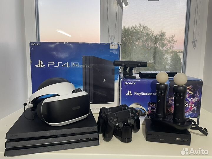 Sony PS4 PRO, PS VR, PS move, PS4 геймпад