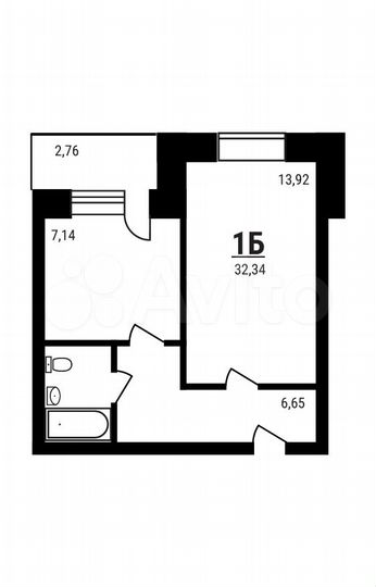 1-к. квартира, 32,3 м², 3/5 эт.