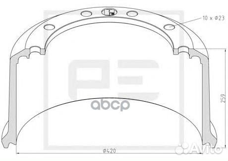 046.425-00A торм.барабан 420x200/207 H259 d2