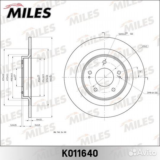 K011640 Диск тормозной mitsubishi outlander / asx