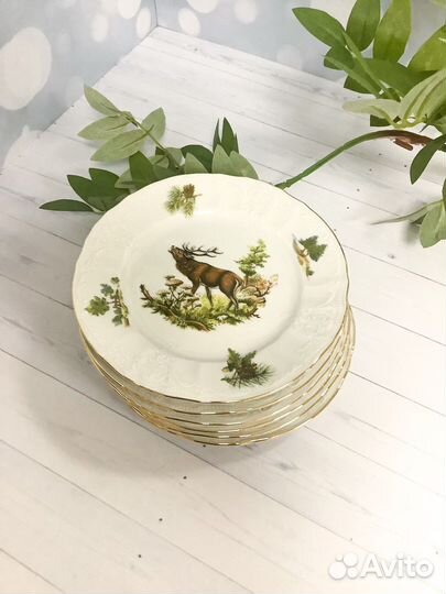 Набор тарелок 19 см «Охота» Бернадотте Чехия