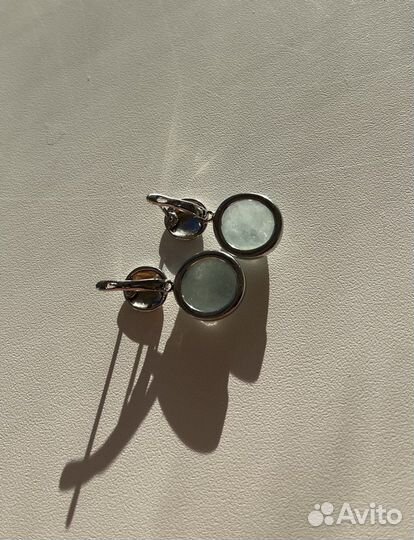 Серебряные серьги с аквамарином