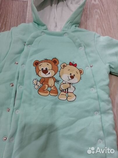 Комбинезон демисезон 62-68 + шапочка