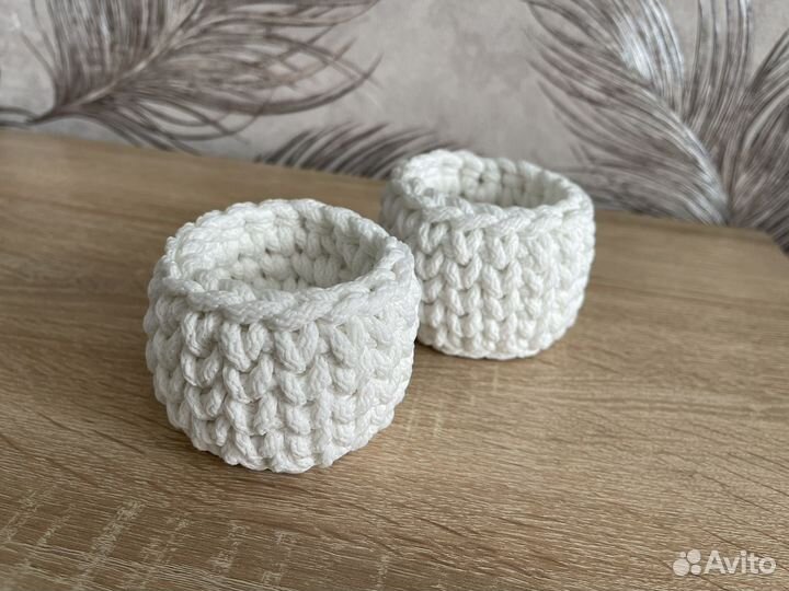 Корзинки из трикотажной пряжи и шнура