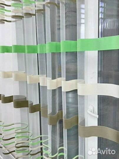 Готовые шторы тюль полоска 300х260см