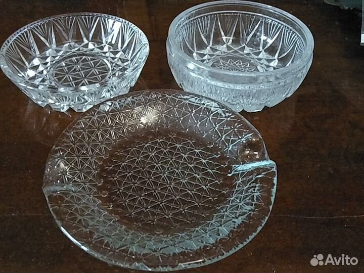 Хрусталь разный, вазы, пепельницы, кувшины керамик