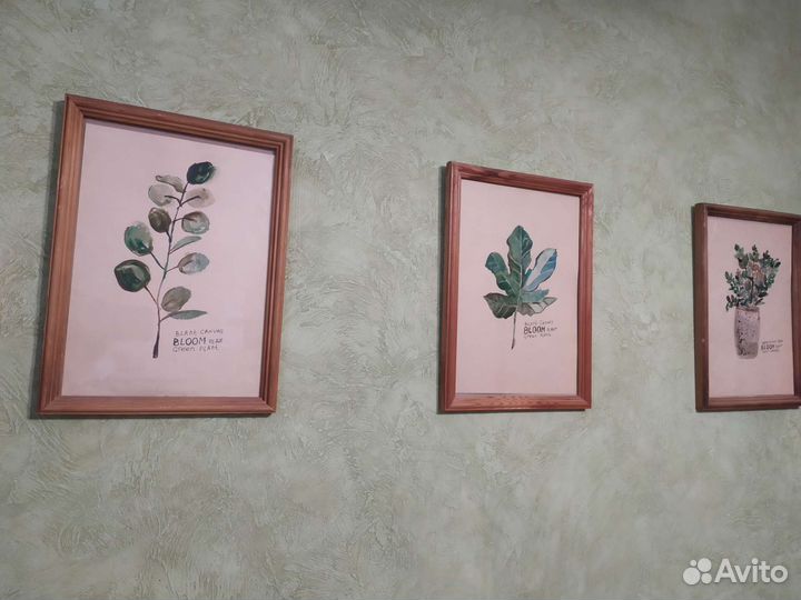 Картины (триптих 3шт) Акварель.ручная работа