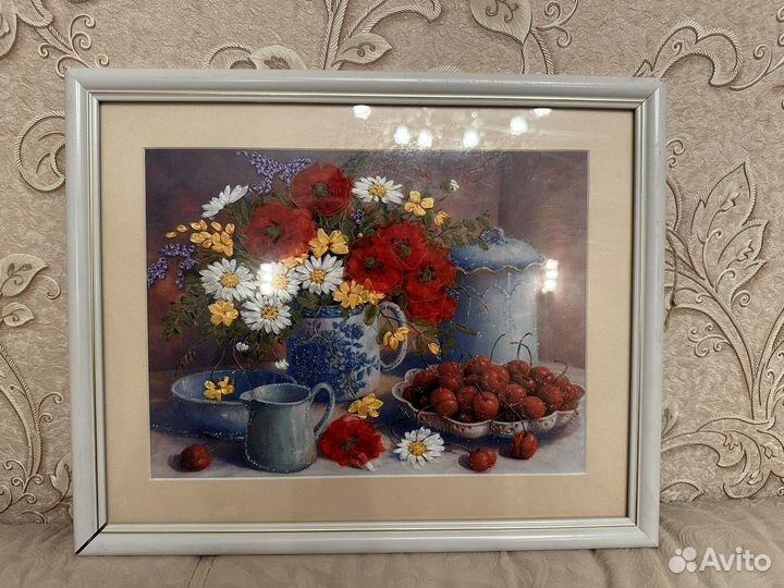 Картина вышивка лентами