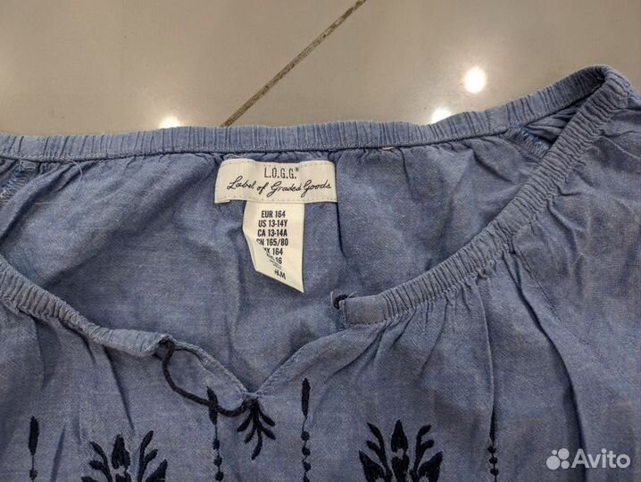 Летняя рубашка, блузка H&M 164 на стройную девочку