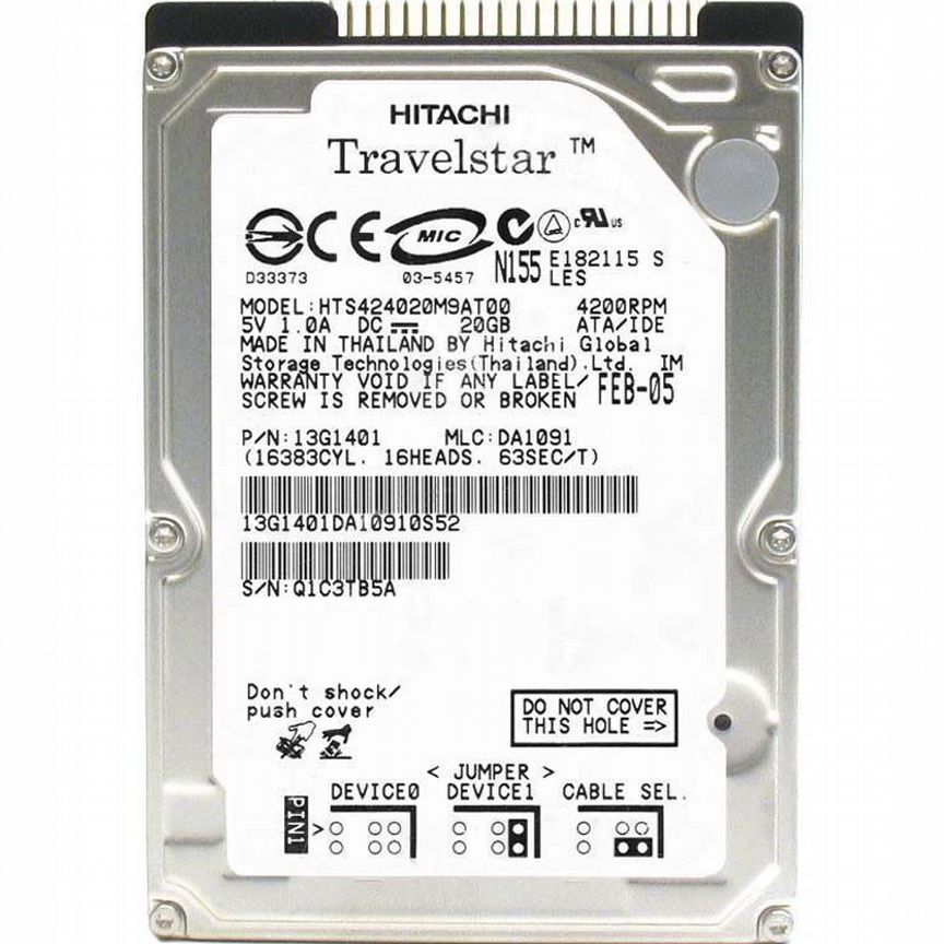 [HTS424020M9AT00] Жесткий Диск Hitachi 20gb Ide 2,5" Hts424020m9at00