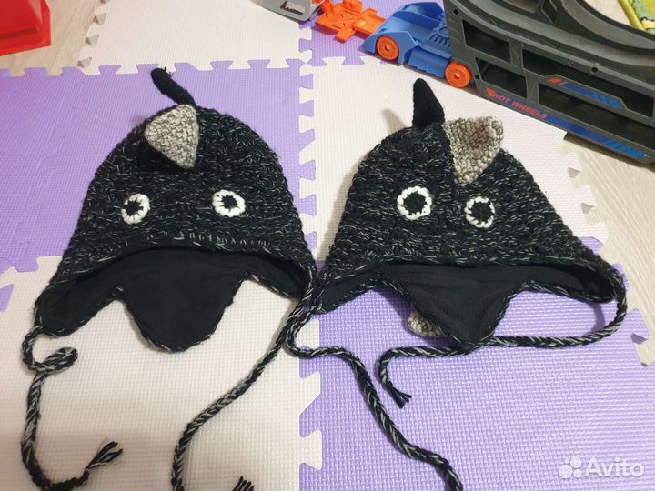 Шапка динозавр для двойни на 4-5 лет