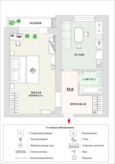 1-к. квартира, 35 м², 5/10 эт.