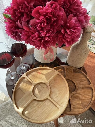 Менажница из дуба 28 см, подарок на Новый год